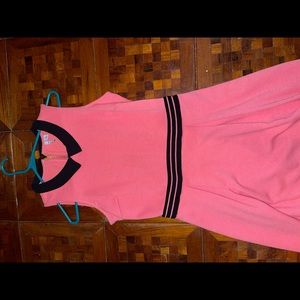 Pink and black dress with gold zipper